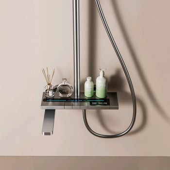 Σετ ντους – τοίχο-μοντάρισμα, κεφαλή βροχής, Space αλουμίνιο, επίχρισμα κενού, 0–90°C, 1.6 MPa