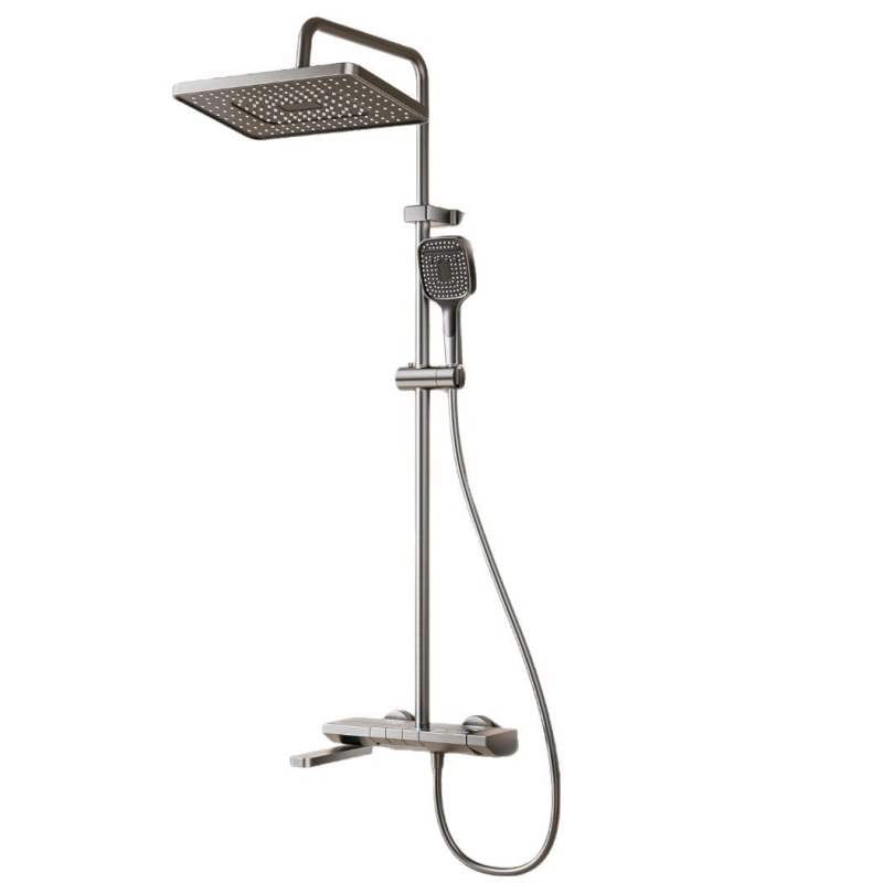 Σετ ντους – τοίχο-μοντάρισμα, κεφαλή βροχής, Space αλουμίνιο, επίχρισμα κενού, 0–90°C, 1.6 MPa