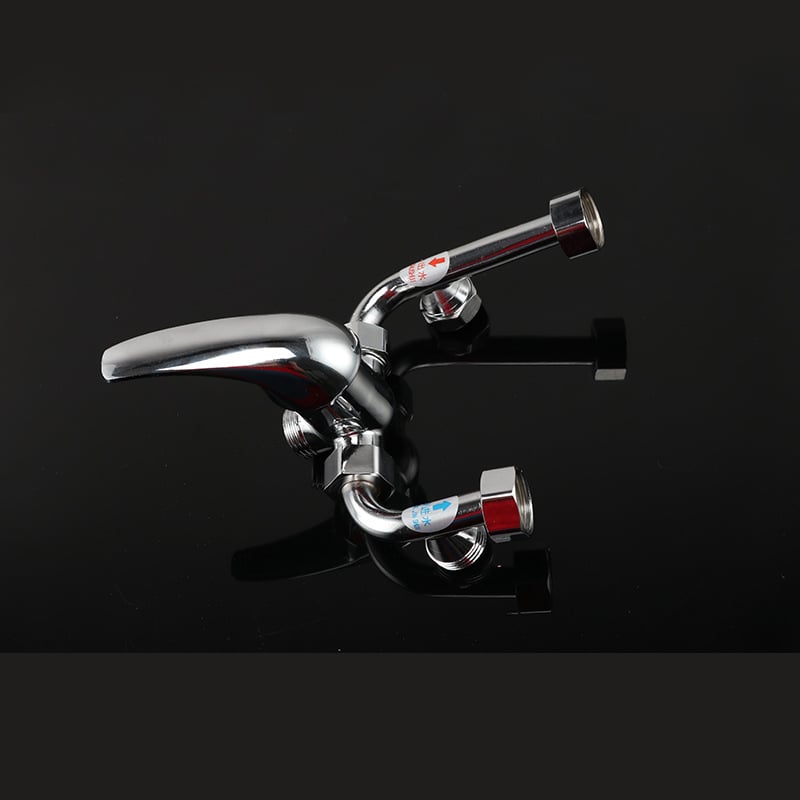 F2 Смесителен клапан за водонагревател – гореща/студена вода, открит превключвател, U-образен изход; модел F2, работно налягане 5, студена вода 1-100, гореща вода 100, дебит на изхода 8