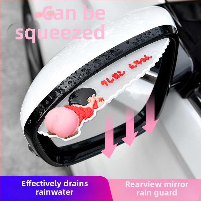 Ochrana pred dažďom pre spätné zrkadlo auta, PVC, model YM-022, samolepiaca, Meinan