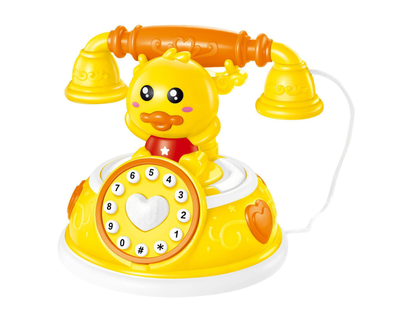 Dječji retro telefon za rani odgoj — igračka s glazbom/glasom, plastika, uzrast 0–3 godina