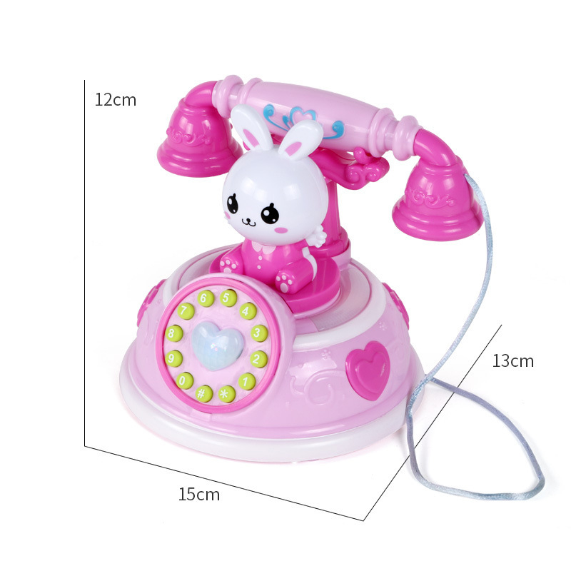 Dječji retro telefon za rani odgoj — igračka s glazbom/glasom, plastika, uzrast 0–3 godina