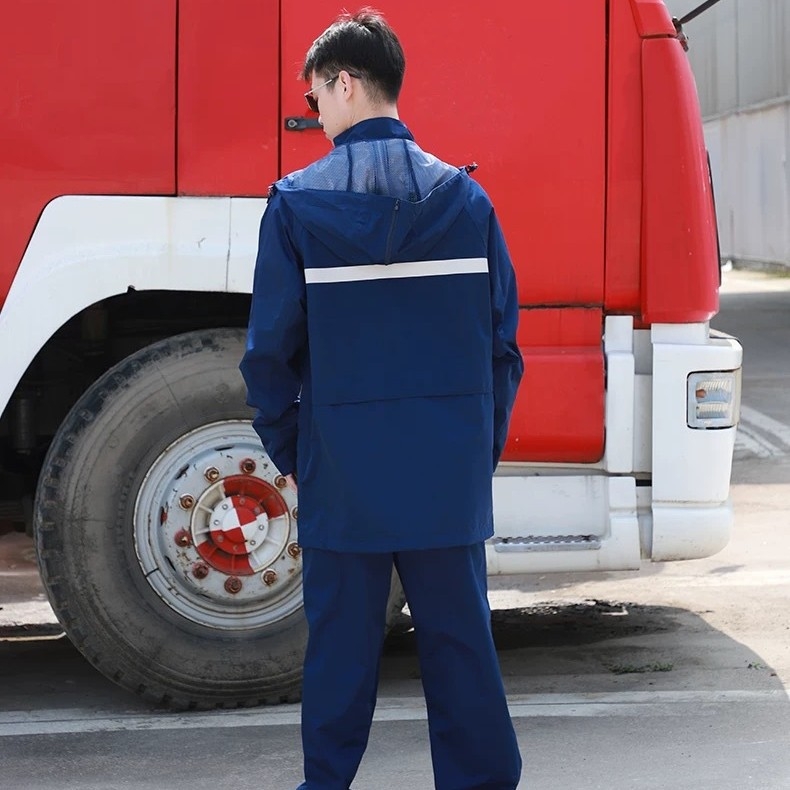 Set jakne i hlača za kišu za biciklizam, podijeljeni kišni kaput, PVC tkanina, vodootporni sloj s PVC ljepilom, odrasla osoba