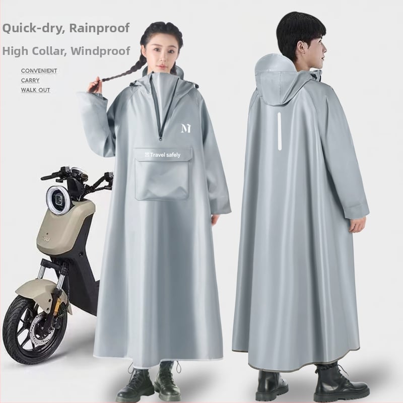 Kišno pončo za motocikl ili električni skuter, dugo, potpuno pokrivanje tijela, unisex odrasli, Oxford tkanina, kapuljača, srednja debljina