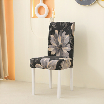Κάλυμμα καρεκλάς οικιακής χρήσης, ελαστικός πολυεστέρας, μποέμ στυλ, με εκτύπωση φυτών, διακοσμητική αναβάθμιση
