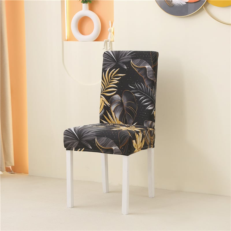 Κάλυμμα καρεκλάς οικιακής χρήσης, ελαστικός πολυεστέρας, μποέμ στυλ, με εκτύπωση φυτών, διακοσμητική αναβάθμιση