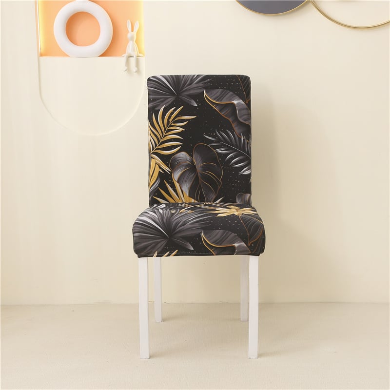 Κάλυμμα καρεκλάς οικιακής χρήσης, ελαστικός πολυεστέρας, μποέμ στυλ, με εκτύπωση φυτών, διακοσμητική αναβάθμιση