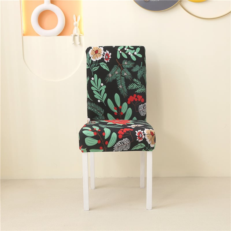 Κάλυμμα καρεκλάς οικιακής χρήσης, ελαστικός πολυεστέρας, μποέμ στυλ, με εκτύπωση φυτών, διακοσμητική αναβάθμιση