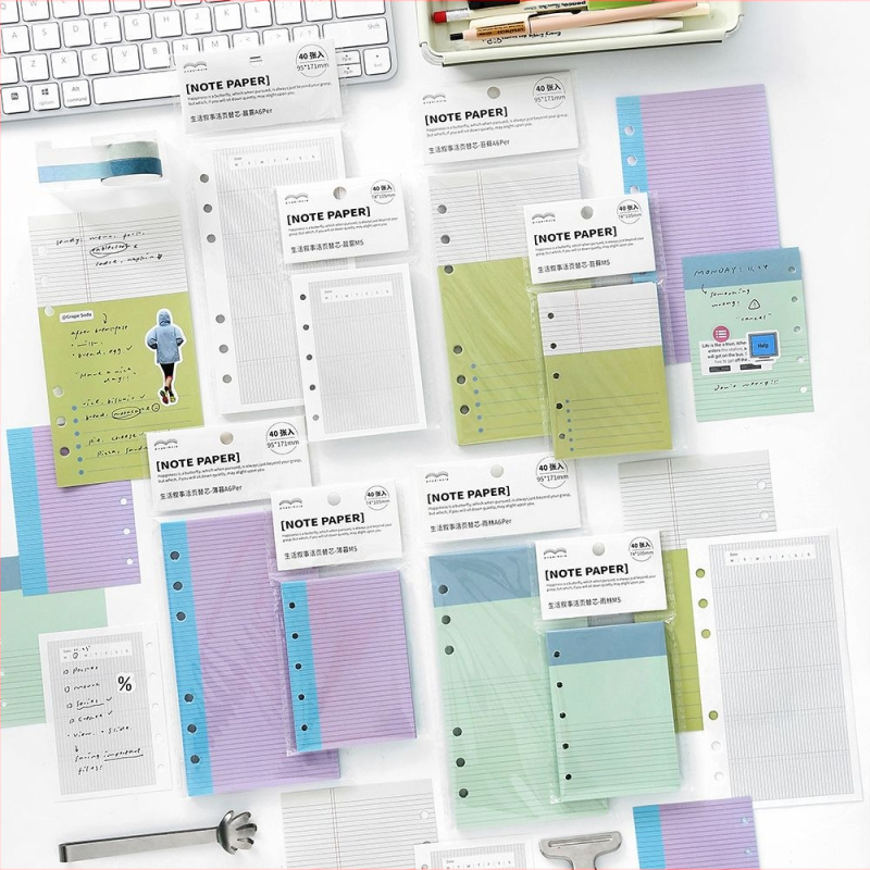 Mr.paper M5 unutarnje stranice bilježnice – papir od drvene celuloze – 10 stranica – kompatibilno s M5 rupama