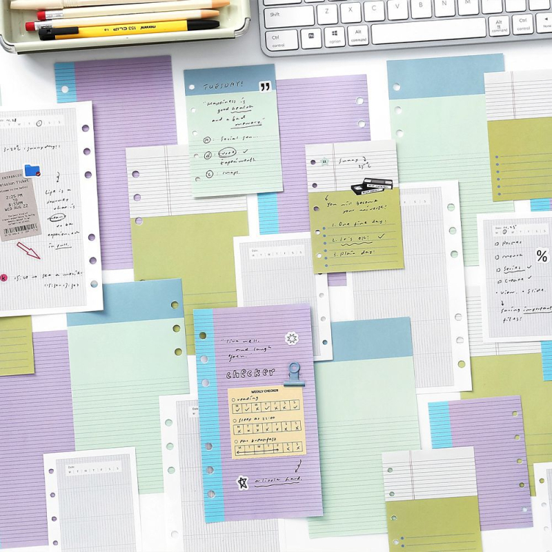 Mr.paper M5 unutarnje stranice bilježnice – papir od drvene celuloze – 10 stranica – kompatibilno s M5 rupama