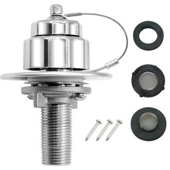 RV vízbetöltő bemenet ellenőrző szeleppel - teljesen fémből, rozsdamentes acél, cserealkatrész RV víztartályhoz
