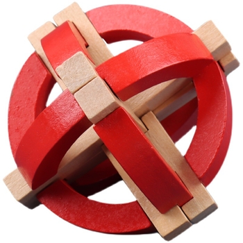 Drveni Luban Lock / Kong Ming Lock – puzzle za otvaranje brava, deset razina visoke težine, devetčlani prsten, za uzrast 7–14 godina