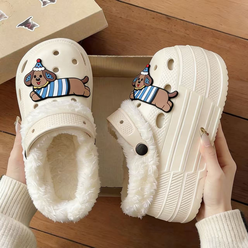 Crocs-stil svadbene sandale, visina povišenja 7-8 cm, debeli potplat, EVA gornji dio i potplat, okrugli vrh, protuklizno