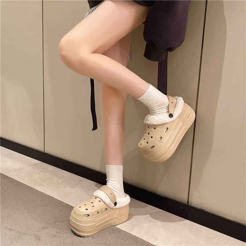 Crocs-stil svadbene sandale, visina povišenja 7-8 cm, debeli potplat, EVA gornji dio i potplat, okrugli vrh, protuklizno