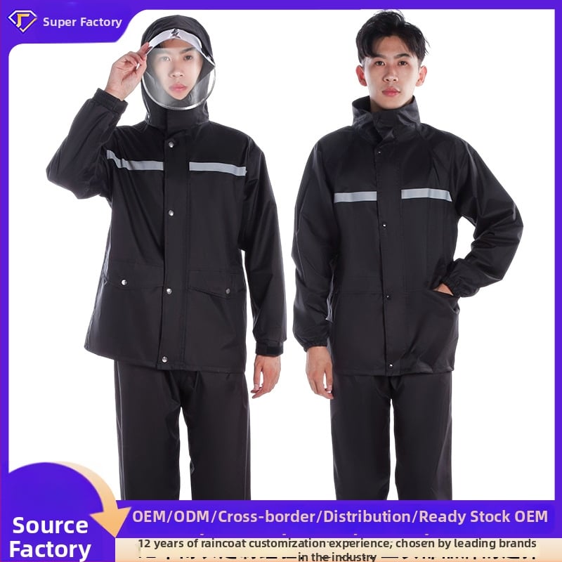 Dvojni kišni komplet za motocikl/električno vozilo s reflektirajućim trakovima i PVC vodootpornim slojem