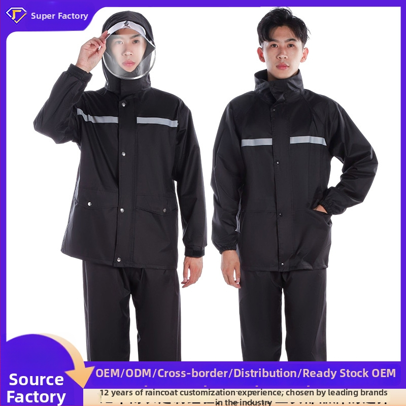 Dvojni kišni komplet za motocikl/električno vozilo s reflektirajućim trakovima i PVC vodootpornim slojem