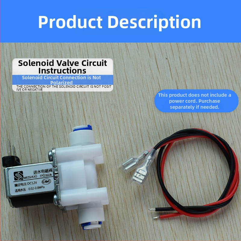 Solenoidový ventil pre čistenie vody, model 12V vstup vody, kapacita 100, značka Qinyongquan, pripojenie