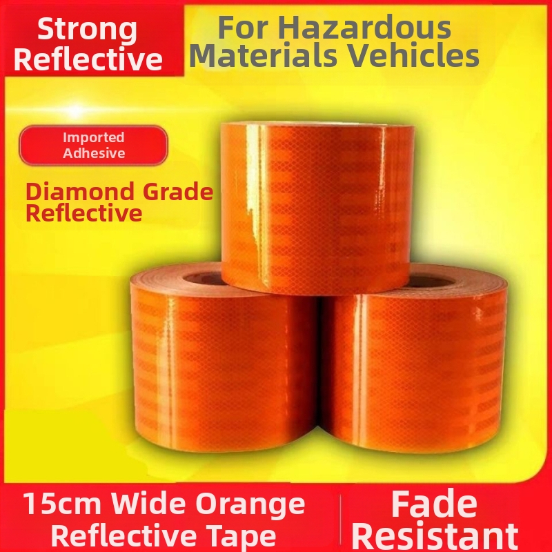 Karosszéria matrica, fényvisszaverő sáv, öntapadós telepítés, veszélyes anyagokat szállító tartálykocsihoz