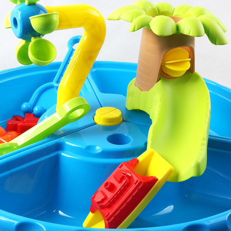 Dječji stol za igru s pijeskom i vodom za plažu – plastični, za djecu 4–6 godina, stol za pijesak i vodu (materijal: plastika; kategorija: plažne igračke; dobna granica: 4–6 godina; tip: stol za pijesak i vodu)