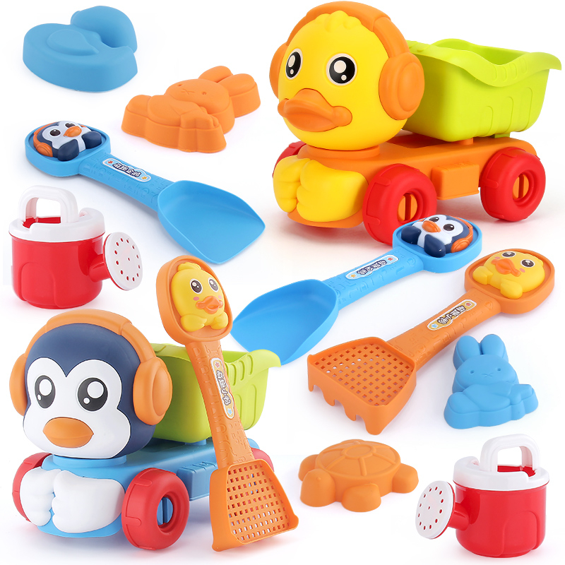 Xinhang Toys пластмасов комплект за игра с пясък – кофа и лопатка, с мрежест пакет, за деца на 4–6 години