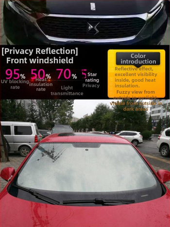 Fólia na predné čelné sklo automobilu s tepelnou izoláciou a proti výbuchu, priepustnosť 71–80%, kovová izolačná vrstva, záruka 10 rokov a viac