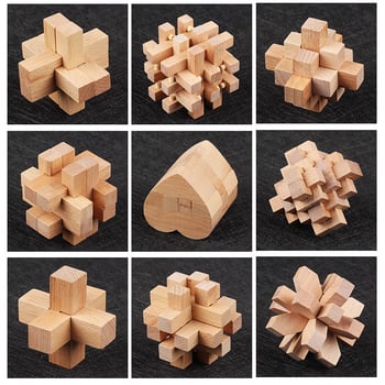 Drveni Lu Ban Lock / Kongming Lock puzzle za otključavanje, Ruisheng, za djecu 8–12 godina