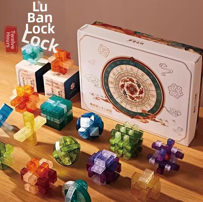Kongming/Luban Lock komplet – edukativna logička igra za razvoj kognitivnih sposobnosti, za djecu 7–14 godina, plastika, pakiranje u kutiji, Ruichuang