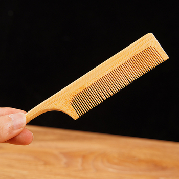 Бамбуков правоъгълен гребен с възможност за персонализирано лого и гравиране, дебелина 0,5 cm