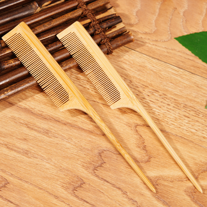 Бамбуков правоъгълен гребен с възможност за персонализирано лого и гравиране, дебелина 0,5 cm