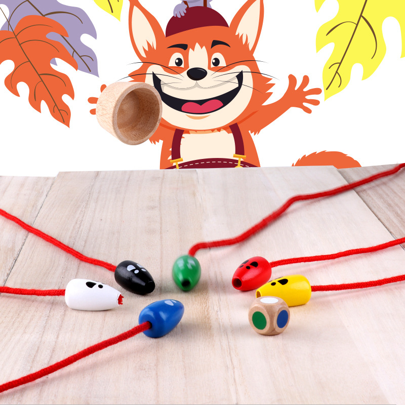 Ξύλινο επιτραπέζιο παιχνίδι Γάτα και Ποντίκι για παιδιά 4–6 ετών, εκπαιδευτικό, βελτιώνει τον συντονισμό χεριού-ματιού και προσφέρει διαδραστική μάθηση γονέα-παιδιού