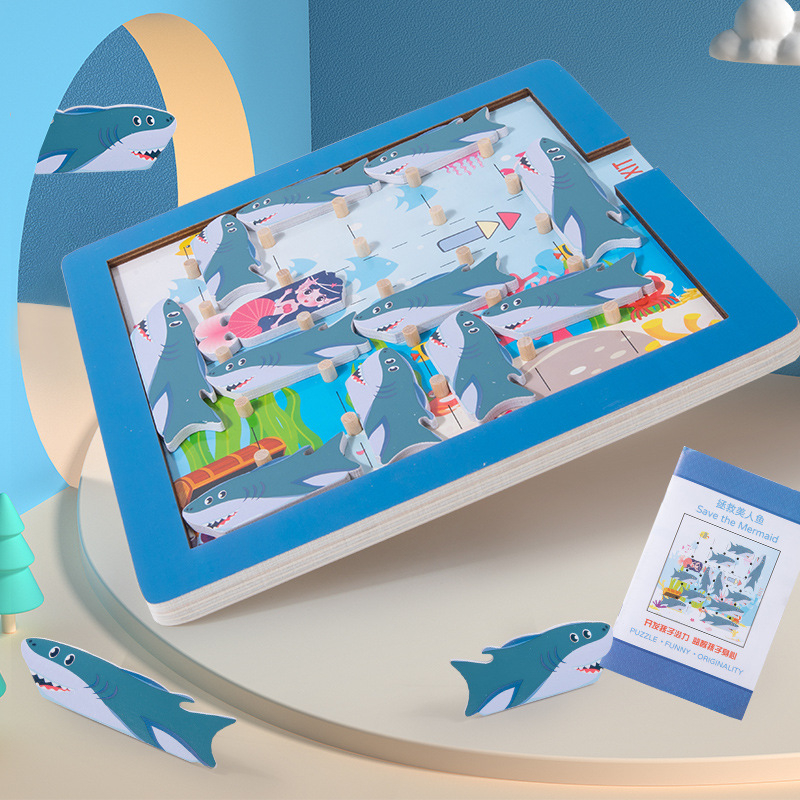 Ξύλινο εκπαιδευτικό παζλ λογικής σκέψης Χουαρρόνγκ Ντόα, εξατομικευμένα δείγματα, κατάλληλο για παιδιά 4-6 ετών