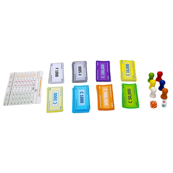 Stolna igra s banknotnim žetonima i kartama – papirnati dijelovi, brend Qinyi, za uzrast 7–35 godina.