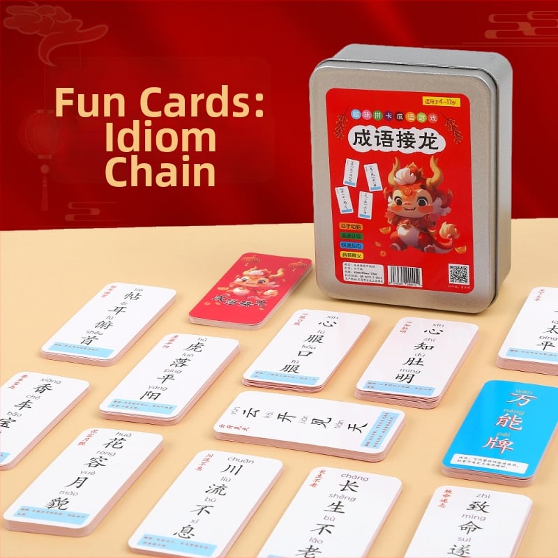 Κάρτες Επιτραπέζιου Παιχνιδιού με Κινέζικές Ιδιωματικές Φράσεις Dragon Connect, 600 Κάρτες, Εκπαιδευτικό Οικογενειακό Παιχνίδι, Χαρτί, Beili, Zhejiang
