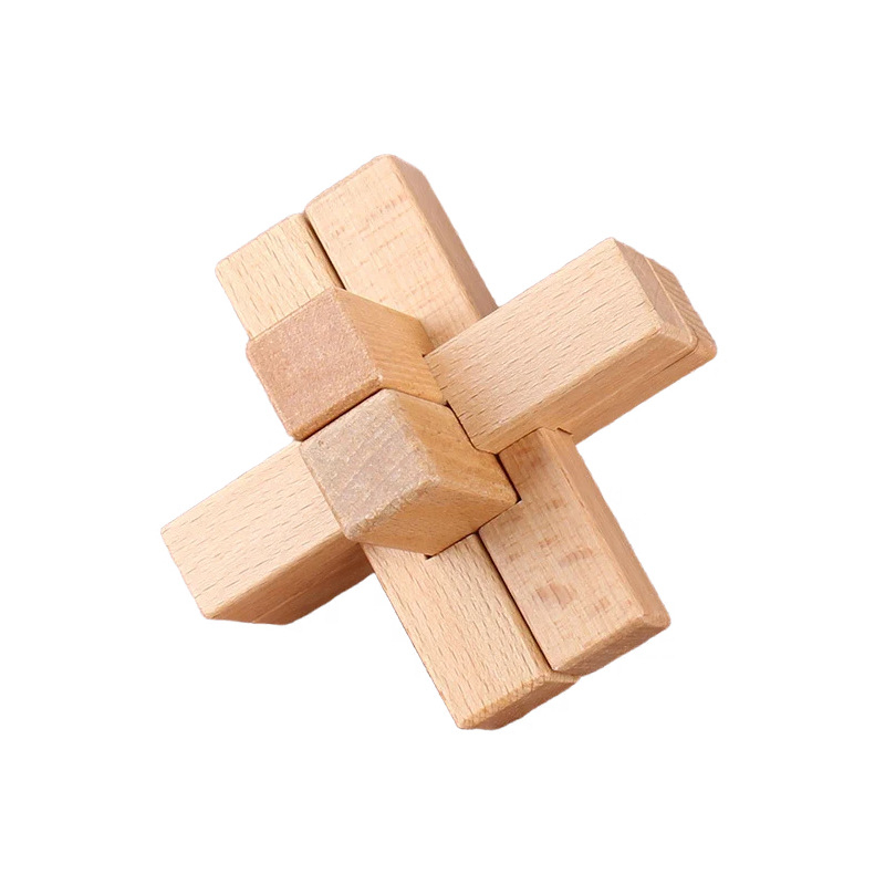 Ξύλινο παζλ Kongming/Luban Lock για ανάπτυξη λεπτών κινητικών ικανοτήτων και υπομονής – εκπαιδευτικό παιχνίδι, 4–6 ετών, προέλευση Zhejiang Yunhe