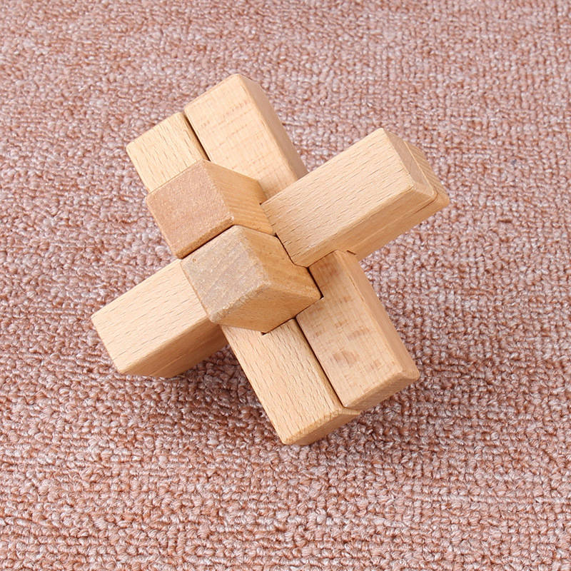 Ξύλινο παζλ Kongming/Luban Lock για ανάπτυξη λεπτών κινητικών ικανοτήτων και υπομονής – εκπαιδευτικό παιχνίδι, 4–6 ετών, προέλευση Zhejiang Yunhe