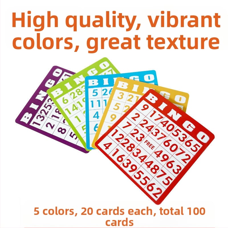 Σετ Καρτών Παιχνιδιού – 100 Χαρτινές Κάρτες για Διαδραστικό Μπιγκό και Επιτραπέζια Παιχνίδια, Για Ηλικίες 7-14