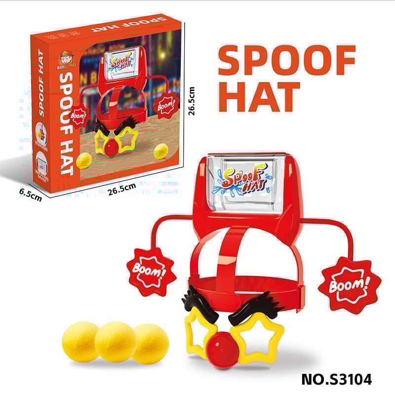 Παιχνίδι τραπεζιού για παιδιά με καπέλο κλόουν που ψεκάζει νερό, πλαστικό, διαδραστικό για γονέα και παιδί