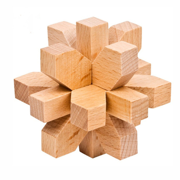 Kongming-Luban ξύλινο παζλ-κλείδωμα, 10 τεμάχια από beech, για ανάπτυξη αντίληψης, ηλικίες 7–14 ετών, Ding Ci