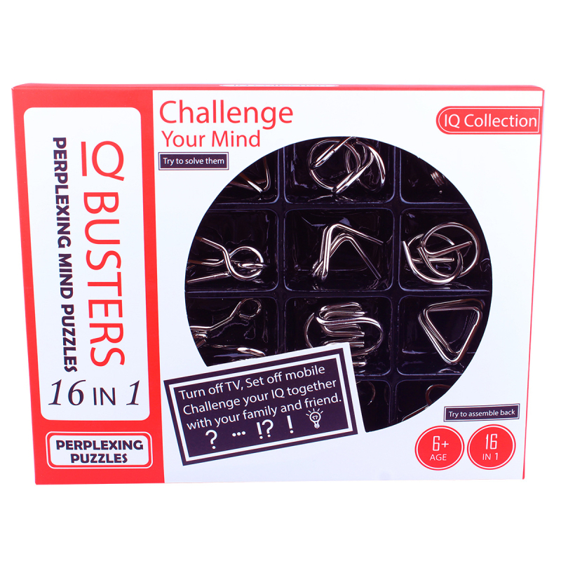 Kongming Lock — μεταλλικό παζλ με 16 τεμάχια και εννέα συνδέσμους — DIY φιλικό