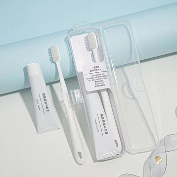 Set de periuțe de dinți și pastă de dinți pentru călătorii, material PP, durată de viață 48 de luni, model Macaron, logo imprimat, personalizabil