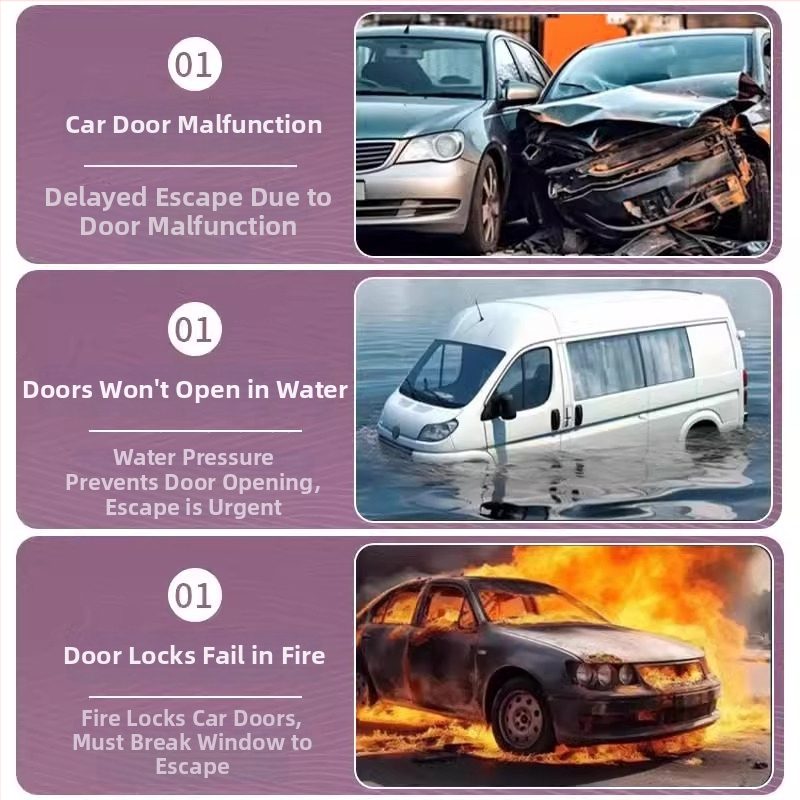 Ciocan de siguranță pentru geamul auto, compatibil Xiaomi Su7/Yu7 – 2 în 1 instrument de salvare, accesoriu interior