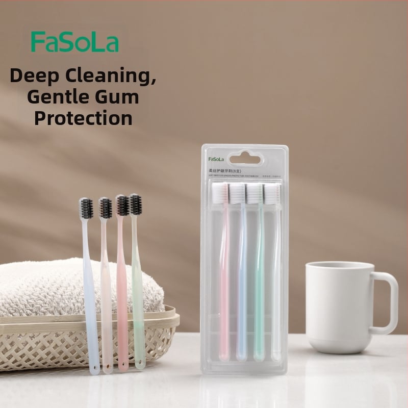 FaSoLa periuță de dinți cu cap lat și peri moi pentru adulți, PP/PBT, 144 buc., igienă orală