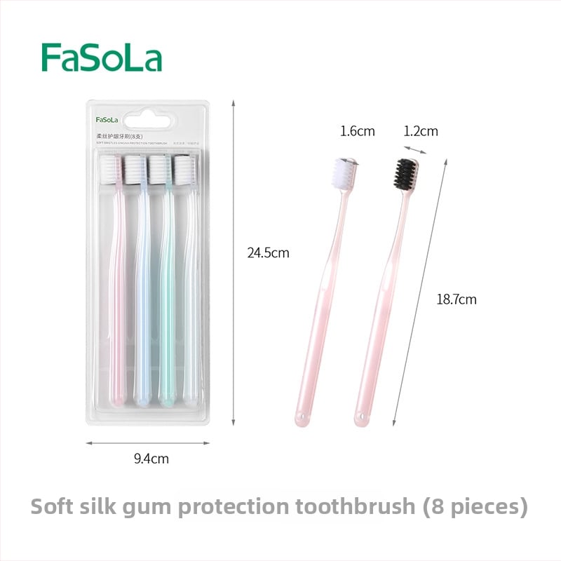 FaSoLa periuță de dinți cu cap lat și peri moi pentru adulți, PP/PBT, 144 buc., igienă orală
