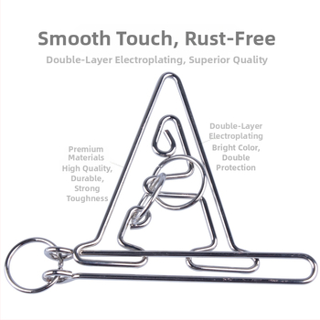 Μεταλλικός παζλ-κλειδαριά με πέντε συνδέσμους – εκπαιδευτικό παιχνίδι για παιδιά 7–14 ετών (Kongming-Luban lock)