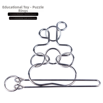 Μεταλλικός παζλ-κλειδαριά με πέντε συνδέσμους – εκπαιδευτικό παιχνίδι για παιδιά 7–14 ετών (Kongming-Luban lock)