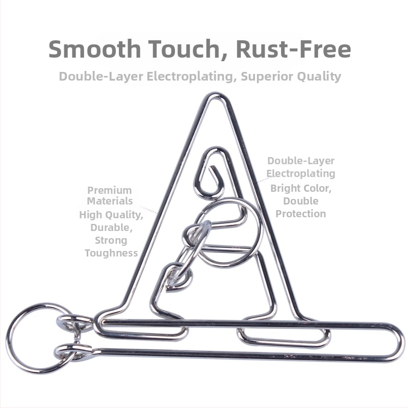 Μεταλλικός παζλ-κλειδαριά με πέντε συνδέσμους – εκπαιδευτικό παιχνίδι για παιδιά 7–14 ετών (Kongming-Luban lock)