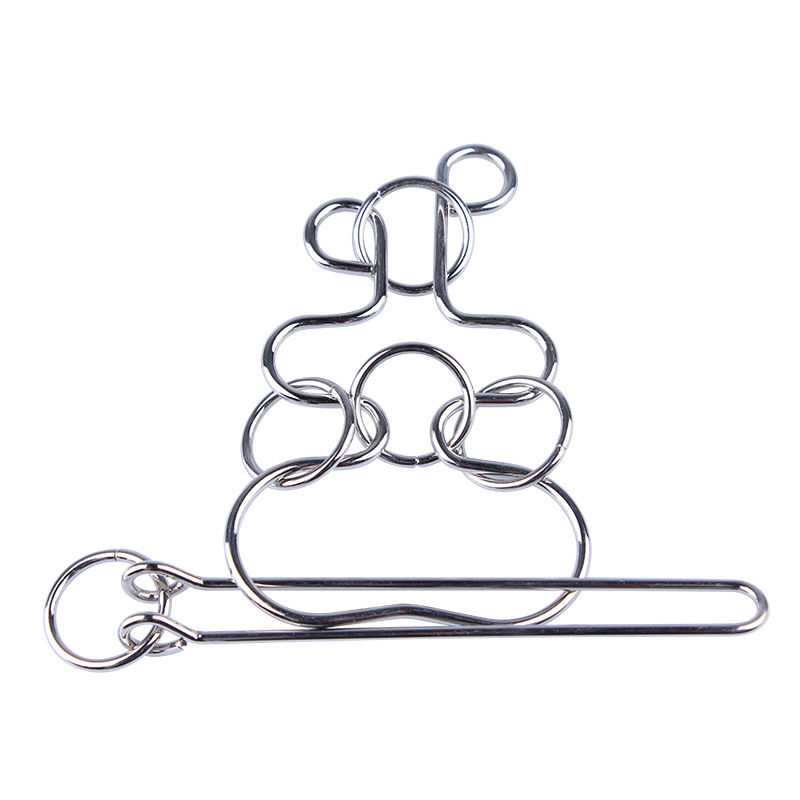 Μεταλλικός παζλ-κλειδαριά με πέντε συνδέσμους – εκπαιδευτικό παιχνίδι για παιδιά 7–14 ετών (Kongming-Luban lock)