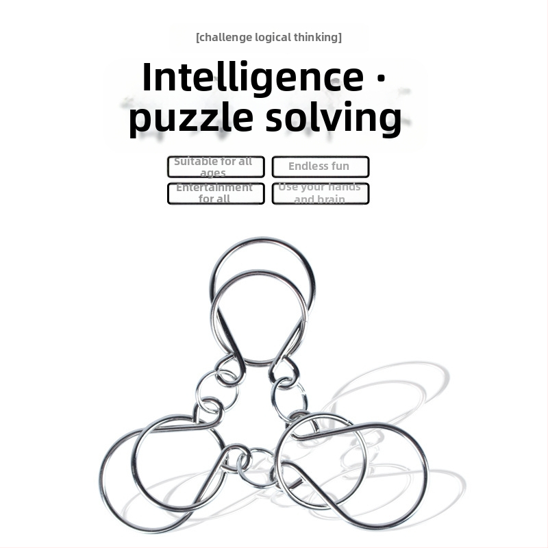 Ατσάλινο παζλ εννέα συνδέσμων: σετ 12 τεμαχίων, για ηλικίες 4–6 ετών, διατίθεται παραμετροποίηση λογότυπου