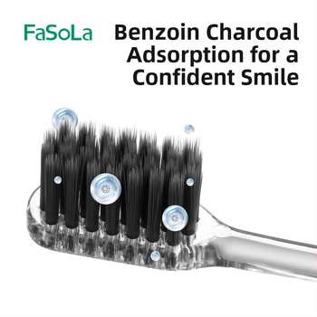 FaSoLa periuță de dinți cu peri moi pentru masajul gingiilor și îndepărtarea tartrului – material PETG/PBT, set de 3 buc.