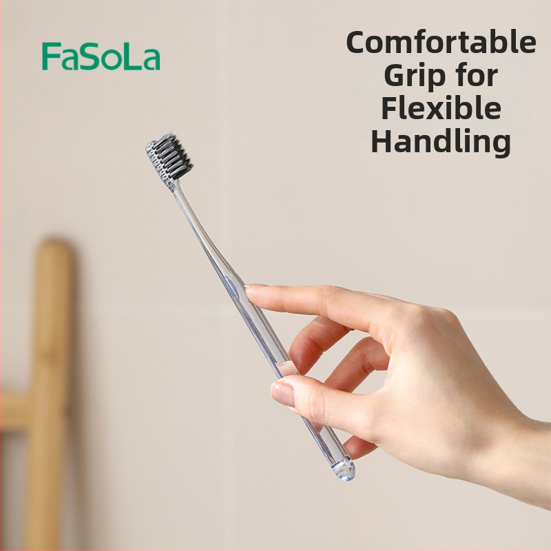 FaSoLa periuță de dinți cu peri moi pentru masajul gingiilor și îndepărtarea tartrului – material PETG/PBT, set de 3 buc.